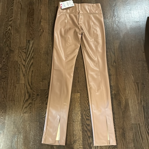 Zara Tan Leather High Waist Pants 🌾 - Picture 1 of 5